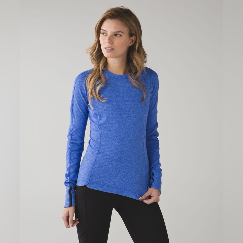 Sz 6 Lululemon Runderful Long Sleeve Women’s Shirt light layer sweater Blue